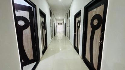 Bright guest room corridor